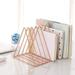 9 Slot Rose Gold Magazine Holder Desktop File Sorter Organizer Triangle Bookshelf Decor Home Office