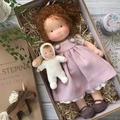 Cotton Body Waldorf Doll Doll Artist Handmade Mini Dress Up Doll Diy(Accessory bear not included)