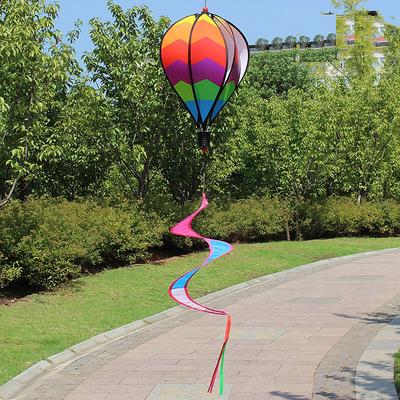 Rainbow Hot Air Balloon Wind Strip Sequin Solid Color Windmill Cross-border Rotating Colorful Wind Spinner Outdoor Garden Decor