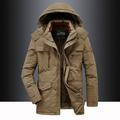 Men's Hiking Fleece Jacket Winter Jacket Thick Warm Hooded Parka Military Windbreaker Outdoor Detachable Cap Black Trench Coat Outerwear Hunting Ski Snowboard Camping Caving Army Green Khaki Blue