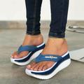 Women's Sandals Slippers Flip-Flops Platform Sandals Flip-Flops Plus Size Outdoor Daily Beach Solid Color Summer Platform Open Toe Casual Minimalism Canvas Loafer White Red Blue