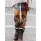 Women's Tights Leggings Animal Cat Rabbit Print Full Length High Elasticity Mid Waist Fashion Tights Halloween Daily Colors Blue S M