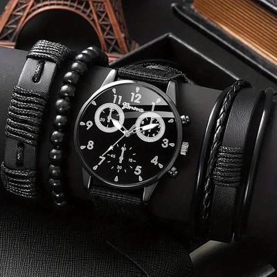 Men Quartz Watch Retro Vintage Casual World Time Aluminium Alloy Watch
