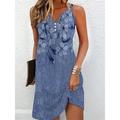 Women's Tank Dress Summer Dress Floral Print Button Split Neck Mini Dress Active Fashion Outdoor Daily Sleeveless Regular Fit Navy Blue Royal Blue Dark Green Summer Spring S M L XL XXL