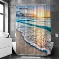 White Clouds And Waves Digital Printing Shower Curtain Shower Curtains Hooks Modern Polyester New Design