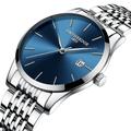 Ultra-Thin Men's Quartz Watch Men Analog Luxury Minimalist Classic Wristwatch Waterproof Calendar Chronograph Stainless Steel Watches