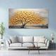 Hand painted Cherry Tree Oil Painting on Canvas Large handmade Textured gold tree oil painting Wall Art Abstract Blooming Tree Painting for Bedroom hotel Wall Decor Nature Art Decor