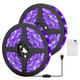 LED UV Black Light Strip Purple LED Light Strip USB Interface with Switch or Battery Box SMD2835 380-400NM UV LED No-waterproof Black Light Lamp Suitable for Fluorescent Dance and UV Body Coating