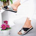 Women's Sandals Orthopedic Sandals Bunion Sandals Plus Size Outdoor Slippers Outdoor Daily Beach Color Block Summer Platform Open Toe Elegant Classic Casual PU Leather Microfiber Black Silver