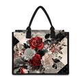 Women's Handbag Tote Boston Bag Polyester Shopping Daily Travel Print Large Capacity Lightweight Flower Wine Dark Red Pink