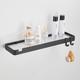 Bathroom Shelves Wall Mounted Golden Storage Organizer Rack Bathroom Kitchen Bathroom Hardware Pendant Bathroom Shelf Space Aluminum Acrylic Shower Rack Corner Shelf Square Bath Shower Shelf(Golden,Black)