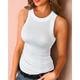 Women's Tank Top Going Out Tops Almond Pink Black Ribbed Casual Basic Sexy High Neck S