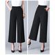 Women's Wide Leg Dress Work Pants Trousers Baggy Full Length Pocket Micro-elastic High Rise Streetwear Casual Street Black White XL 2XL Summer Spring