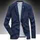 Men's Jacket Denim Jacket Jean Jacket Blazer Business Cocktail Attire Solid Colored V Neck Cotton Regular Fit Denim Blue Vintage blue Black Jacket