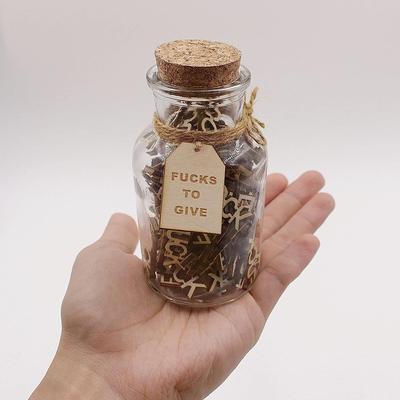 Women's Day Gifts Funny Valentine's Day Spot Jar of Fucks Gag Gift Wooden Letters For Venting Bad Emotions And Pranking Gifts Mother's Day Gifts for MoM