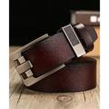 Men's Dress Belt Leather Belt Ratchet Belt Black Brown Alloy Retro Traditional Plain Daily Wear Going out Weekend