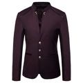 Men's Blazer Skinny Solid Colored Black Wine Navy Blue 2024