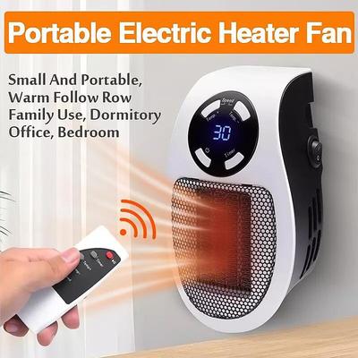 Wall Space Heater, Portable Electric Heater with Programmable Adjustable Thermostat, Overheat Protection, Precise LED Display, Heater for Office Dorm Room