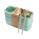 900ml Portable Lunch Box 3 Layer Wheat Straw Bento Boxes Microwave Dinnerware Food Storage Container Foodbox 1set