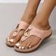 Women's Sandals Plus Size Comfort Shoes Outdoor Office Daily Solid Colored Summer Rhinestone Buckle Flat Heel Open Toe Classic Casual Walking PU Leather Faux Leather Loafer Black Pink Beige