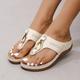 Women's Sandals Plus Size Comfort Shoes Outdoor Office Daily Solid Colored Summer Rhinestone Buckle Flat Heel Open Toe Classic Casual Walking PU Leather Faux Leather Loafer Black Pink Beige
