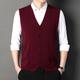 Men's Sweater Vest Wool Sweater Ribbed Knit Knitted Stripes V Neck Modern Contemporary Korean Daily Wear Going out Clothing Apparel Sleeveless Spring Fall Black Camel M L XL