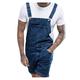 Men's Jeans Denim Shorts Overall Shorts Jean Shorts Denim Jumpsuit Pocket Plain Comfort Wearable Short Casual Daily Holiday Denim Streetwear Stylish Deep Blue Light Blue