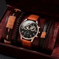 Men's 4pcs/Set Quartz Watch for Men Analog Quartz Retro Stylish Chronograph Alloy Nylon Sport Style Watches