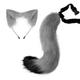 Adjustable Fox Ears Headband Fox Tail Set Cosplay Girl Plush Furry Cat Ears with Ribbon Bell Anime Faux Fur Fox Ears Hairband Headbands Halloween Cosplay Costume Party Hair Accessories for Women