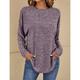 Women's T shirt Tee Ribbed Plain Casual Daily Violets Long Sleeve Basic Classic Round Neck Fall Winter