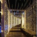 2pcs 33 m 300 LEDs 31V low Voltage Curtain String Lights Warm White White 8-Mode New Design Wedding Christmas Wedding Decoration No Electric Shock Safer Garden Courtyard Decoration Lamp