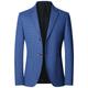 Men's Blazer Wedding Business Cocktail Party Classic Timeless Spring Fall Solid Color Formal Style Single Breasted Two-button Blazer Wine Dark Blue Dark Coffee Aquamarine