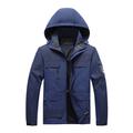 Men's Windbreaker Raincoat Hiking Jacket Windcheater Jacket Outdoor Daily Wear Warm Fall Winter Plain Fashion Streetwear Hooded Regular Black White Blue Orange Dark Grey Jacket