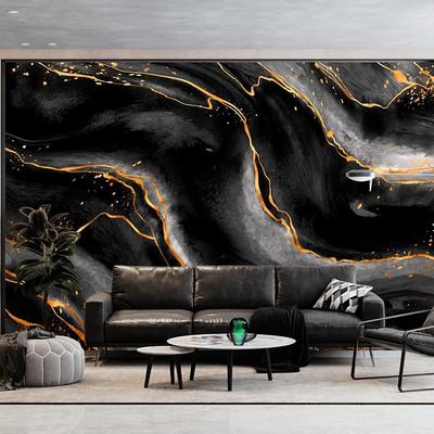 Cool Wallpapers Abstract Marble Wallpaper Wall Black Gold Wall Covering Sticker Peel and Stick Removable PVC/Vinyl Material Self Adhesive/Adhesive Required Wall Decor for Living Room Kitchen Bathroom