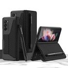 Phone Case For Samsung Galaxy Z Fold 6 Z Fold 5 Z Fold 4 Z Fold 3 Full Body Case Pencil Holder Dustproof Kickstand Solid Colored Armor PU Leather