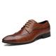 Men's Oxfords Derby Shoes Brogue Dress Shoes Plus Size Vintage Business British Gentleman Wedding Party Evening PU Breathable Lace-up Wine Black Brown Spring