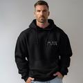 Men's Cotton Hoodie Pullover Basic Fashion Daily Casual Hoodies Letter Black Long Sleeve Holiday Vacation Streetwear Hooded Spring Fall Clothing Apparel Designer