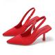 Women's Heels Pumps Ladies Ankle Strap Heels Office Daily Gradient Colored High Heel Pointed Toe Elegant Sexy Casual Walking Synthetics Loafer Black Red Shoes With Red Bottoms