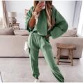 Women's Sweatshirt Tracksuit Pants Sets Solid Color Sports Outdoor Casual Black Long Sleeve Active Streetwear Hooded Fall Winter