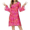 Hippie Retro Vintage 1970s Disco Dress Women's Costume Vintage Cosplay Party Evening Long Sleeve Dress Masquerade