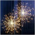 Firework Lights 150 LED Starburst Lights Copper Wire Lights 8 Modes Battery Operated Fairy Lights with Remote Warm White Hanging Christmas Lights for Party Patio Bedroom Decoration