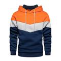 Men's Hoodie Yellow Army Green Orange Red White Hooded Color Block Patchwork Sports Outdoor Cool Casual Essential Winter Fall Winter Clothing Apparel Hoodies Sweatshirts Long Sleeve