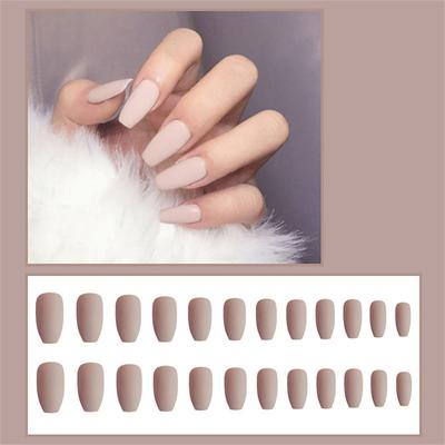 Sensual Scrub Ballet Nail Matte Coffin Nail Wear Nail Nail Piece Trapezoidal Fake Nail Finished Product