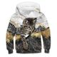 Kids Girls Boys Hoodie Pullover Animal Cat Long Sleeve Pocket Children Top Casual Hoodie Adorable Daily White Yellow Blue Fall 7-13 Years