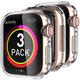 3 Pack Waterproof Apple Watch Case For Series 7 / SE / 6/5/4/3/2/1 Apple Watch Screen Protector Full Coverage TPU Cover 38mm 42mm 44mm 40mm 41mm 45mm