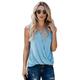 Tank Women's Sky Blue khaki Solid Color Twist Daily Going out Daily V Neck S