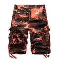 Men's Cargo Shorts Hiking Shorts Pocket Multi Pocket Camouflage Comfort Breathable Short Casual Sports Cargo Shorts Chino Camouflage Red Yellow camouflage Inelastic