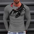 Men's T shirt Tee Animal Graphic Prints Scorpion Crew Neck A B C Black White 3D Print Outdoor Street Long Sleeve Print Clothing Apparel Sports Designer Basic Casual