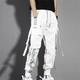 Men's Cargo Pants Cargo Trousers Joggers Trousers Cropped Pants Drawstring Elastic Waist Multi Pocket Color Block Comfort Wearable Casual Daily Holiday Sports Fashion Black White