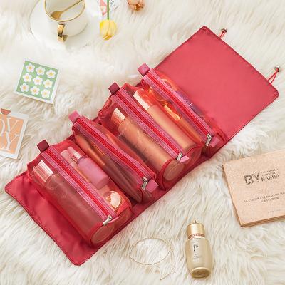 Women's Handbag Makeup Bag Cosmetic Bag Nylon Holiday Beach Travel Zipper Large Capacity Waterproof Breathable Solid Color Black Pink Red